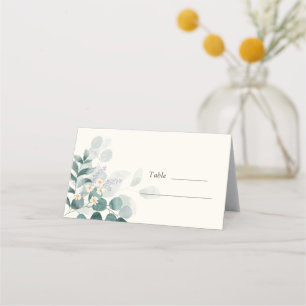 Elegant Watercolor wedding Folded Place Card