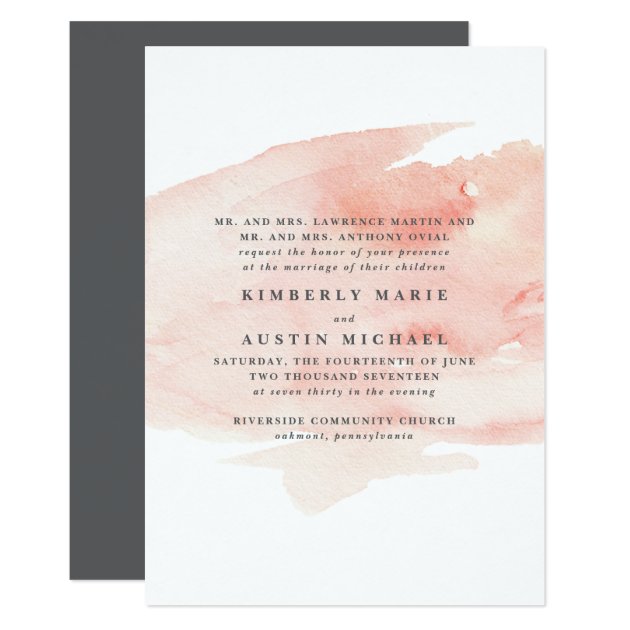 Elegant Watercolor Wedding Invitation