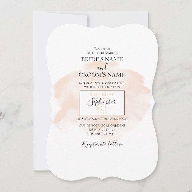 Elegant Watercolor Wedding Invitations (Front)