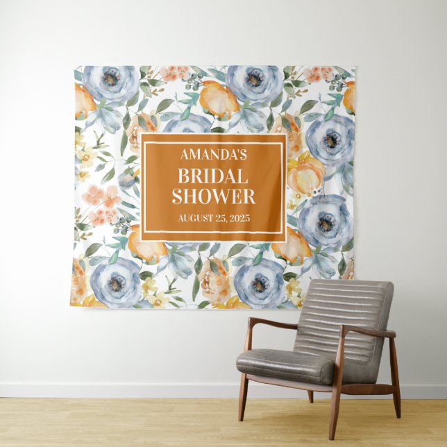 Elegant Watercolor Wedding Photo Booth Backdrop (In Situ (Horizontal))