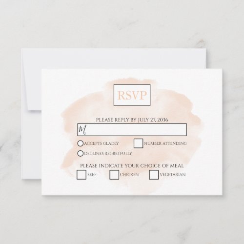 Elegant Watercolor Wedding RSVP Cards