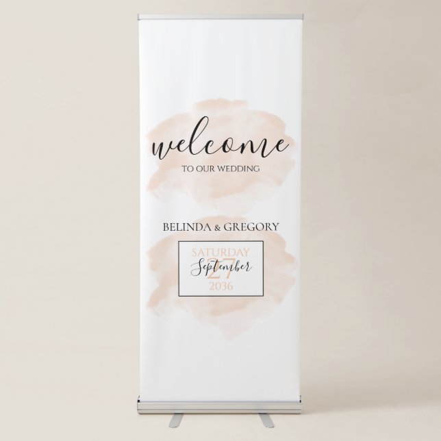 Elegant Watercolor Wedding Welcome Sign (Front)