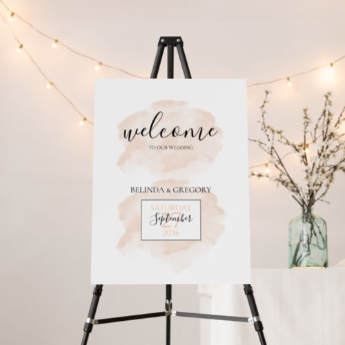 Elegant Watercolor Wedding Welcome Sign