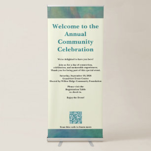 Elegant Watercolor Welcome Event Retractable Banner