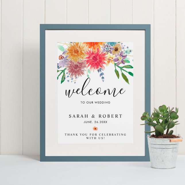 Elegant Watercolor Welcome to Our Wedding Poster (Creator Uploaded)