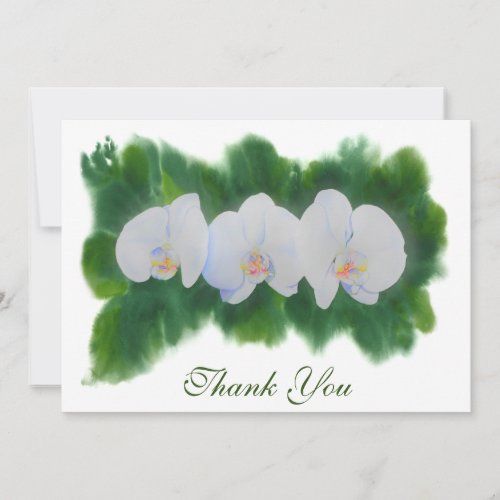 Elegant watercolor white tropical orchids 