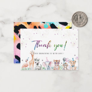 Elegant Watercolor Wild Child Safari Animals Than Note Card