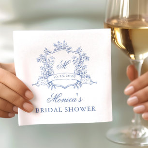 Elegant Watercolor Wild Flowers Bridal Shower Napkins