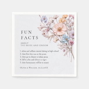 Elegant Watercolor Wild Flowers Floral Wedding Napkins