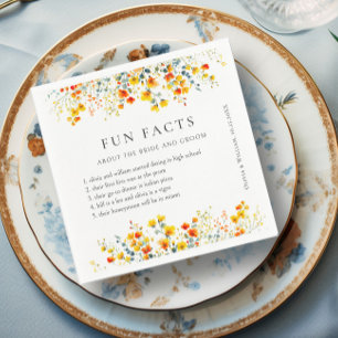 Elegant Watercolor Wild Flowers Floral Wedding Napkins