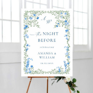 Elegant Watercolor Wild Flowers Rehearsal Dinner Foam Board