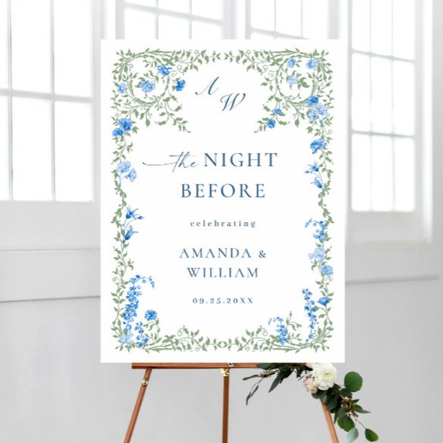 Elegant Watercolor Wild Flowers Rehearsal Dinner Foam Board (Creator Uploaded)
