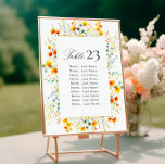 Elegant Watercolor Wild Flowers Table Number Cards