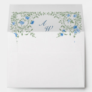 Elegant Watercolor Wild Flowers Wedding Flowers Envelope