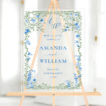 Elegant Watercolor Wild Flowers WELCOME Wedding Acrylic Sign<br><div class="desc">Elegant Blue French Garden Floral Wedding Welcome Acrylic Sign.</div>