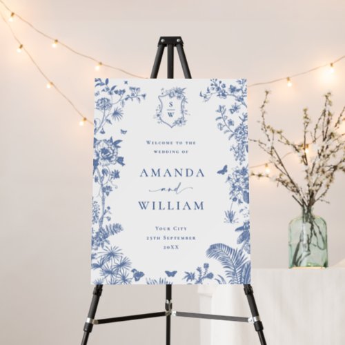 Elegant Watercolor Wild Flowers WELCOME Wedding Foam Board