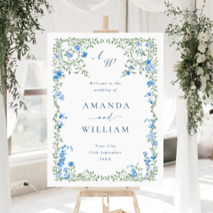 Elegant Watercolor Wild Flowers WELCOME Wedding Foam Board