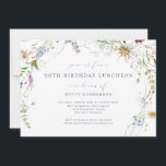Elegant Watercolor Wildflower 90th Birthday Invitation<br><div class="desc">Elegant Watercolor Wildflower 90th Birthday Invitation</div>