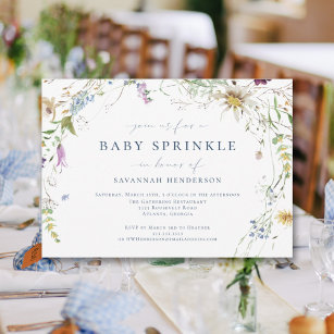 Elegant Watercolor Wildflower Baby Sprinkle Invitation