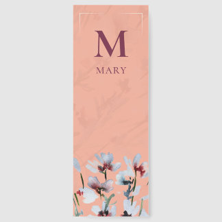 Elegant Watercolor Wildflower Blush Bookmark