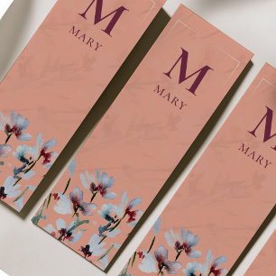Elegant Watercolor Wildflower Blush Bookmark