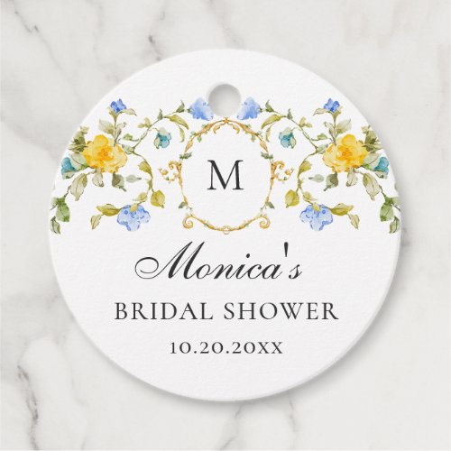Elegant Watercolor Wildflower Bridal Shower Favor Tags