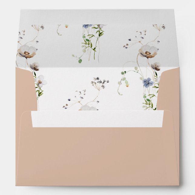 Elegant Watercolor Wildflower Envelope  (Back (Bottom))