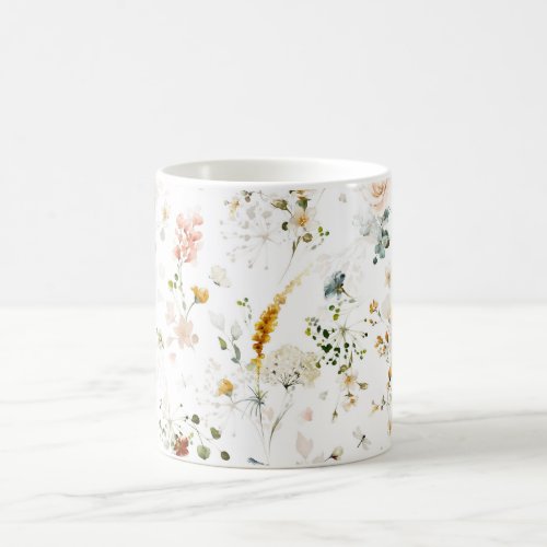 Elegant Watercolor Wildflower Garden  Coffee Mug