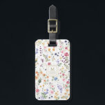 Elegant Watercolor Wildflower Garden Monogram Luggage Tag<br><div class="desc">Beautiful boho-inspired design featuring cheerful watercolor wildflowers in various shades of blush,  pink,  lavender,  yellow,  blue and green.</div>