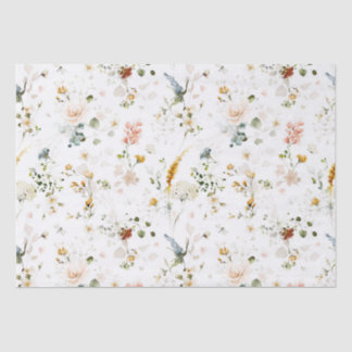 Elegant Watercolor Wildflower Garden Tissue Paper