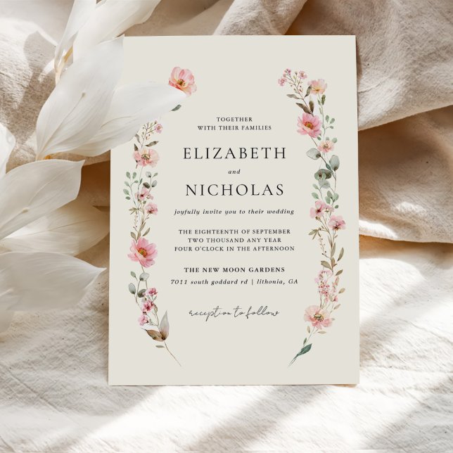 Elegant Watercolor Wildflower Garden Wedding Invitation (Creator Uploaded)