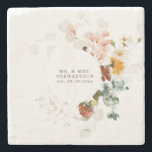 Elegant Watercolor Wildflower Garden Wedding  Stone Coaster<br><div class="desc">Throw all caution to the wind with this elegant watercolor wildflower garden theme.  Easily customize your personal information of choice to make it your own.</div>