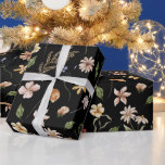 Elegant Watercolor Wildflower Garden  Wrapping Pap Wrapping Paper<br><div class="desc">Are you looking for beautiful wrapping paper to make your gifts extra special? Check out this Elegant Watercolor Wildflower Garden Wrapping Paper It features a cute wildflower floral pattern on a black background. Happy wrapping!</div>