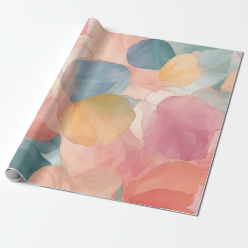 Elegant Watercolor Wildflower Petal Wrapping Paper