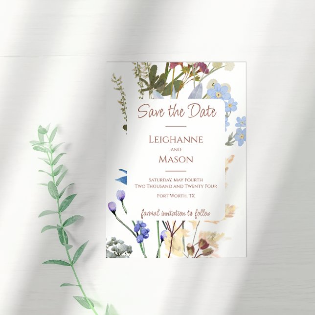 Elegant Watercolor Wildflower Save the Date (Creator Uploaded)