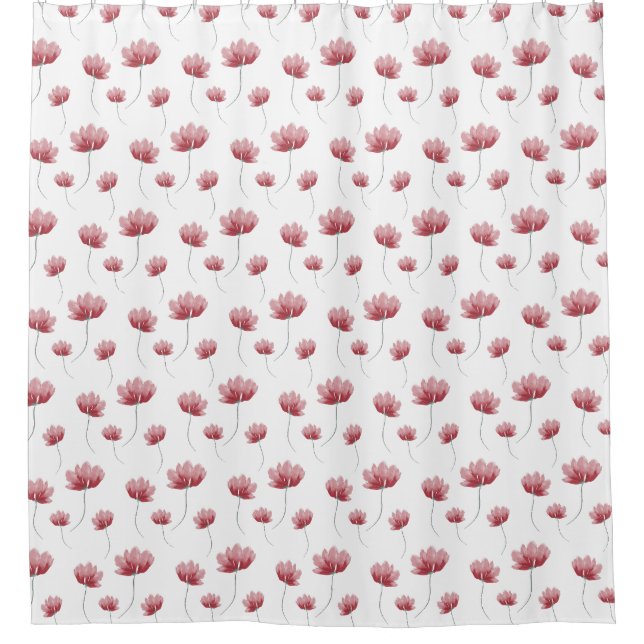 Elegant watercolor wildflower  shower curtain (Front)