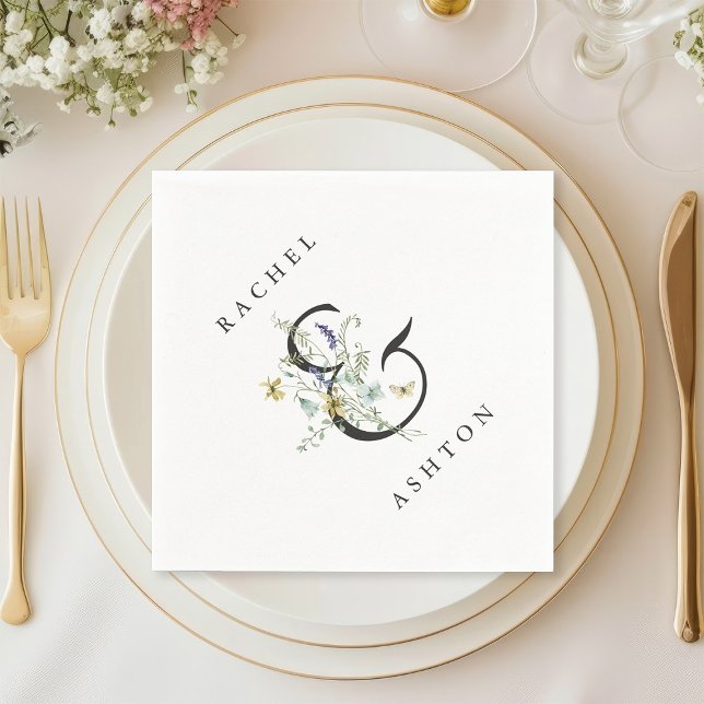 Elegant Watercolor Wildflower Wedding Napkins (Creator Uploaded)