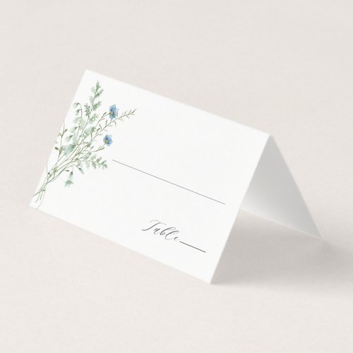 Elegant Watercolor Wildflower Wedding Place Card