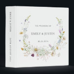 Elegant Watercolor Wildflower White Wedding Album 3 Ring Binder<br><div class="desc">Elegant Watercolor Wildflower Wreath White Wedding Album 3 ring binder. A wedding Album 3 ring binder with an elegant floral design. A beautiful wreath of wildflowers in pastel neutral colors on a light background. It is perfect for wedding celebrations in any style.</div>