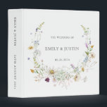 Elegant Watercolor Wildflower White Wedding Album 3 Ring Binder<br><div class="desc">Elegant Watercolor Wildflower Wreath White Wedding Album 3 ring binder. A wedding Album 3 ring binder with an elegant floral design. A beautiful wreath of wildflowers in pastel neutral colors on a light background. It is perfect for wedding celebrations in any style.</div>