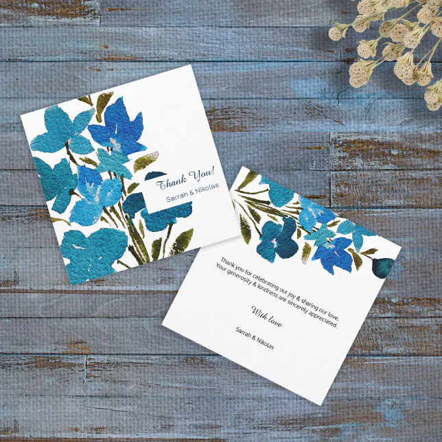 Elegant Watercolor Wildflowers Flat Thank You Card | Zazzle