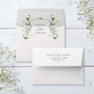 Elegant Watercolor Wildflowers Wedding Envelope