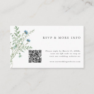 Elegant Watercolor Wildflowers Wedding RSVP Enclosure Card