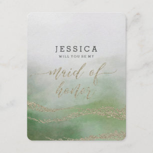 Elegant Watercolor Will You Be My Maid of Honor Invitation