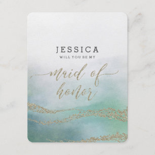 Elegant Watercolor Will You Be My Maid of Honor Invitation