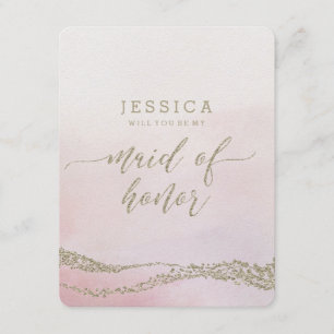 Elegant Watercolor Will You Be My Maid of Honor Invitation