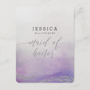 Elegant Watercolor Will You Be My Maid of Honor Invitation