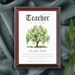 Elegant Watercolor Willow Tree Best Teacher Gift Award Plaque<br><div class="desc">If you need any further customisation please feel free to message me on yellowfebstudio@gmail.com.</div>