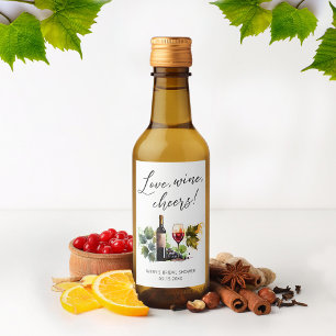 Elegant Watercolor Winery Bridal Shower Wine Label