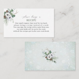 Elegant Watercolor Winter Anemones Flowes Bridal S Enclosure Card